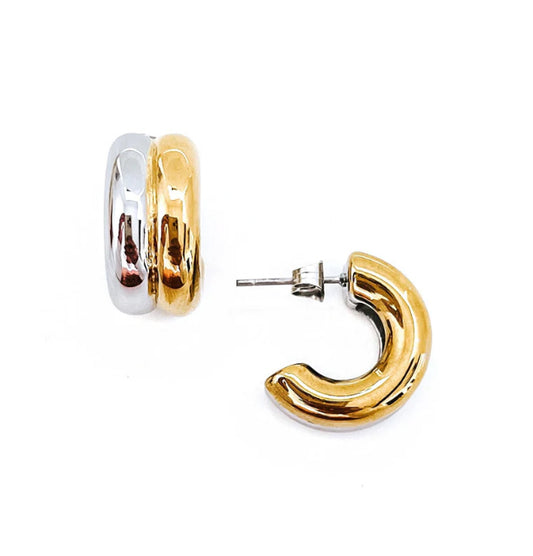 Asía Two Tone Earrings