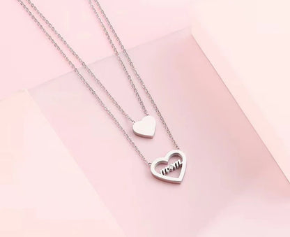 Mom Double Heart Necklace