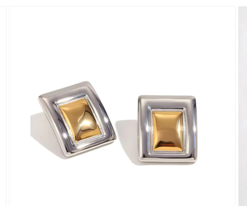 Jesena Mixed Square Stud Earrings