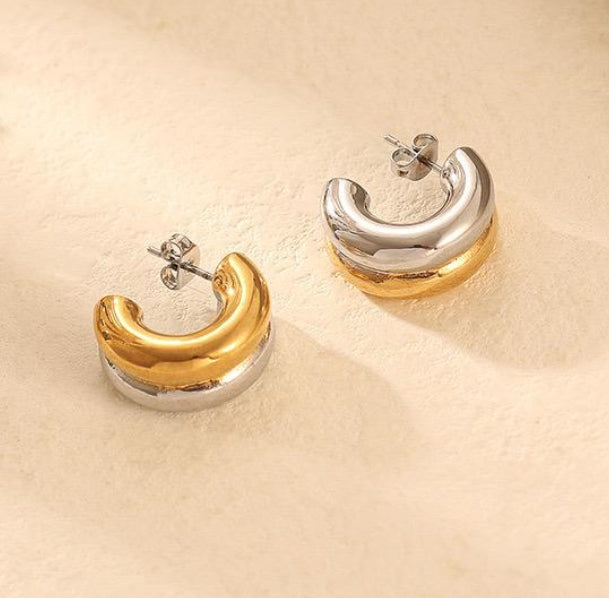 Asía Two Tone Earrings