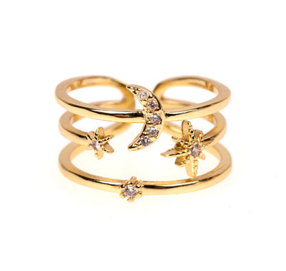 Moon & Star Ring