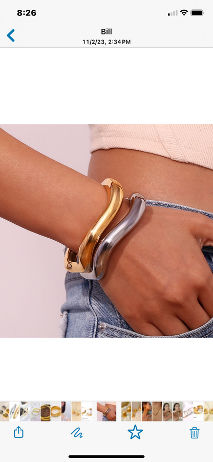 Wave Bangle Bracelet