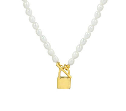 Pearl Padlock Necklace