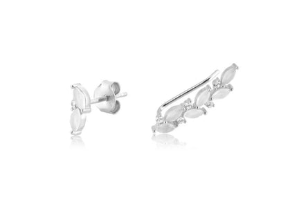 Leaf Stud and Climber Earrings