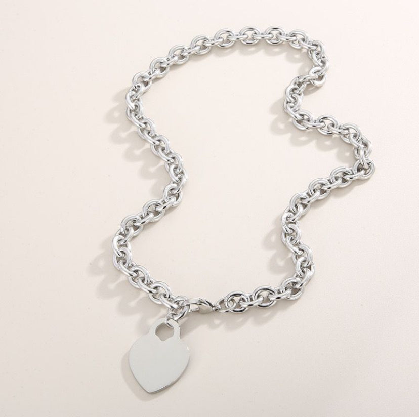 Heart Tag Charm Bracelet