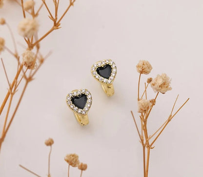 Black Heart Earrings