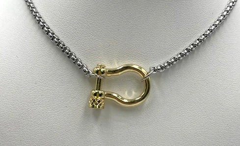 Two Tone Horseshoe Necklace