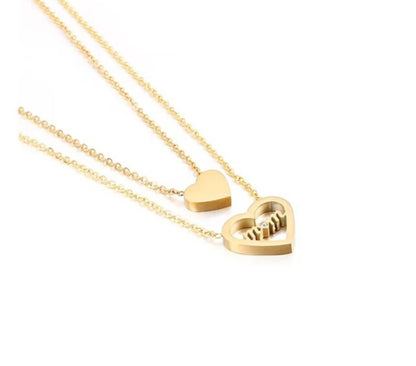 Mom Double Heart Necklace