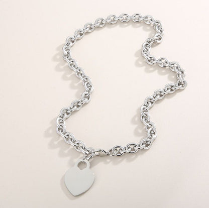 Heart Tag Charm Necklace