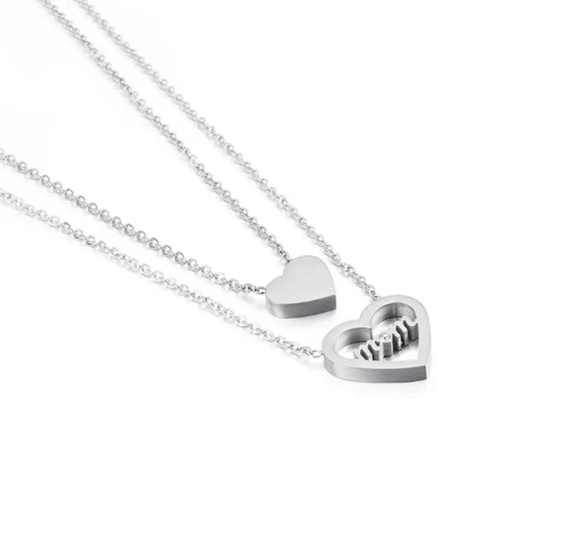 Mom Double Heart Necklace