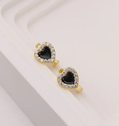 Black Heart Earrings