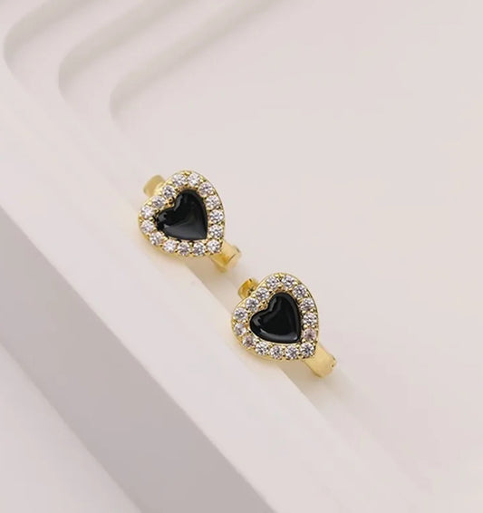 Pendientes Corazón Negro