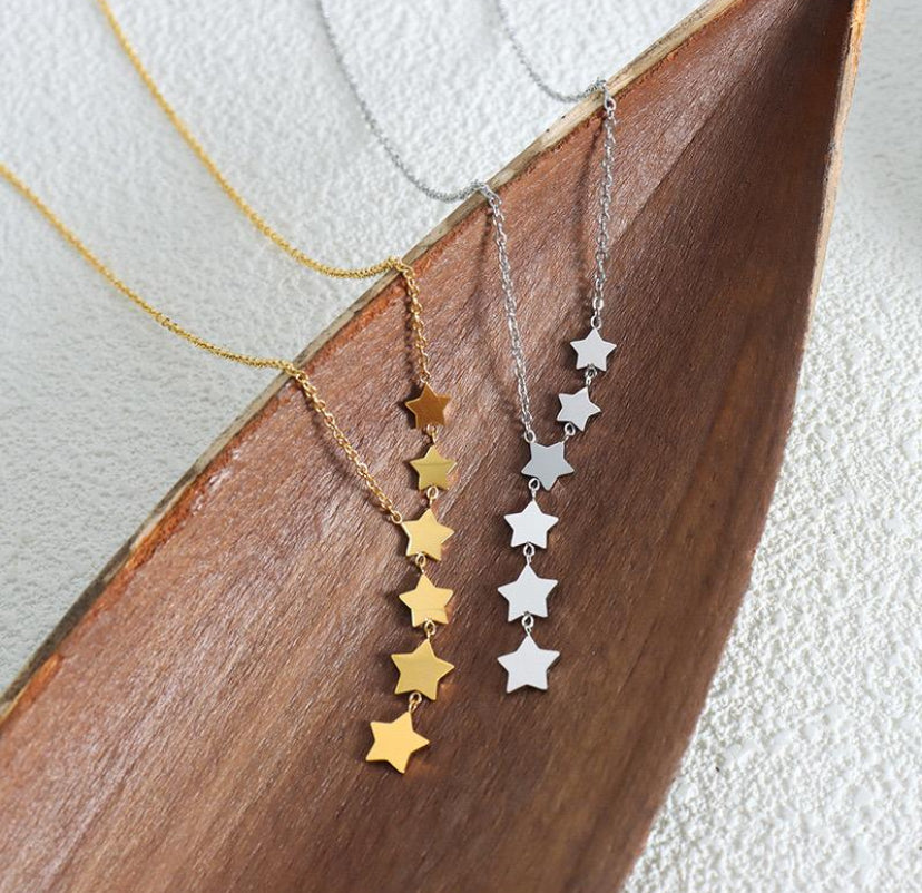 Collar Cadena Estrellas Simple