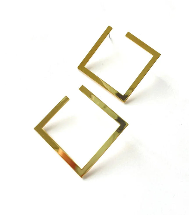 Modern Chic Square Hoop Earrings