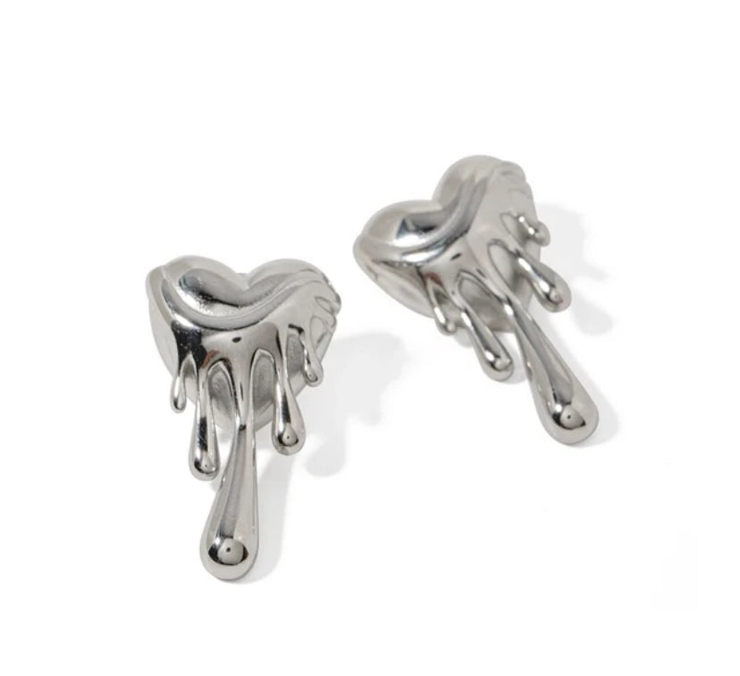 Melted Heart Earrings