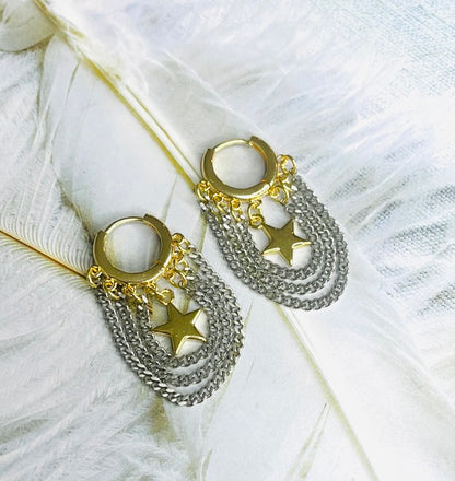 Silver & Gold Chain Earrings